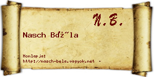 Nasch Béla névjegykártya